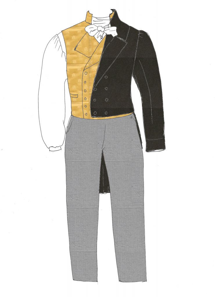 Ebauche costume 1810-1830 régency Taille 54