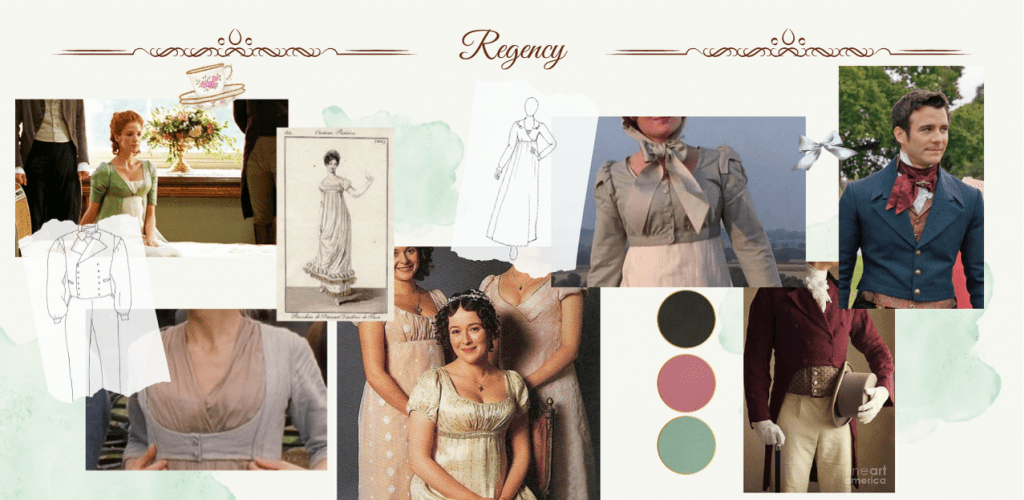 Collection costumes Jane Austen Mood board
