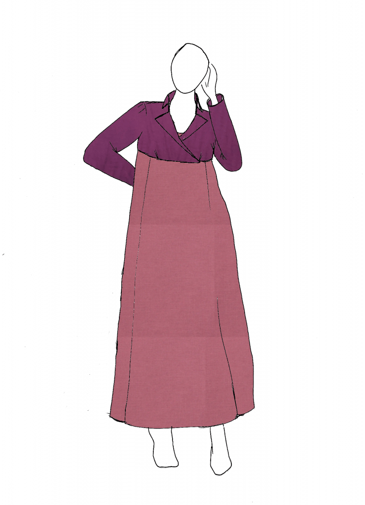 Ebauche costume 1810-1830 régency Taille 50