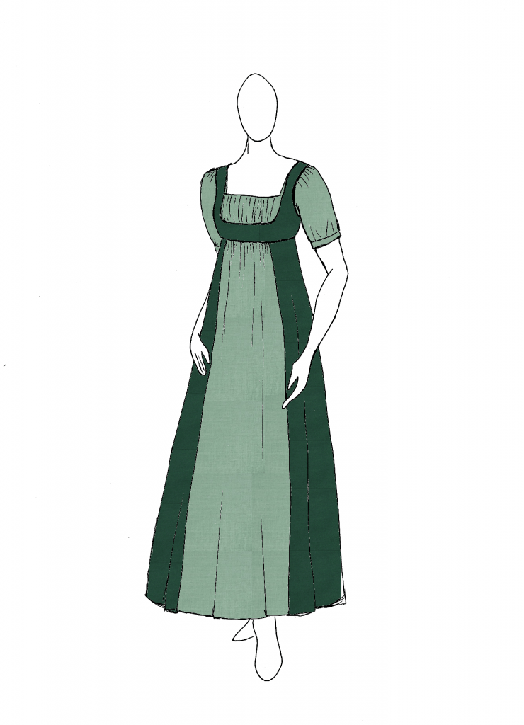 Ebauche costume 1810-1830 régency Taille 42