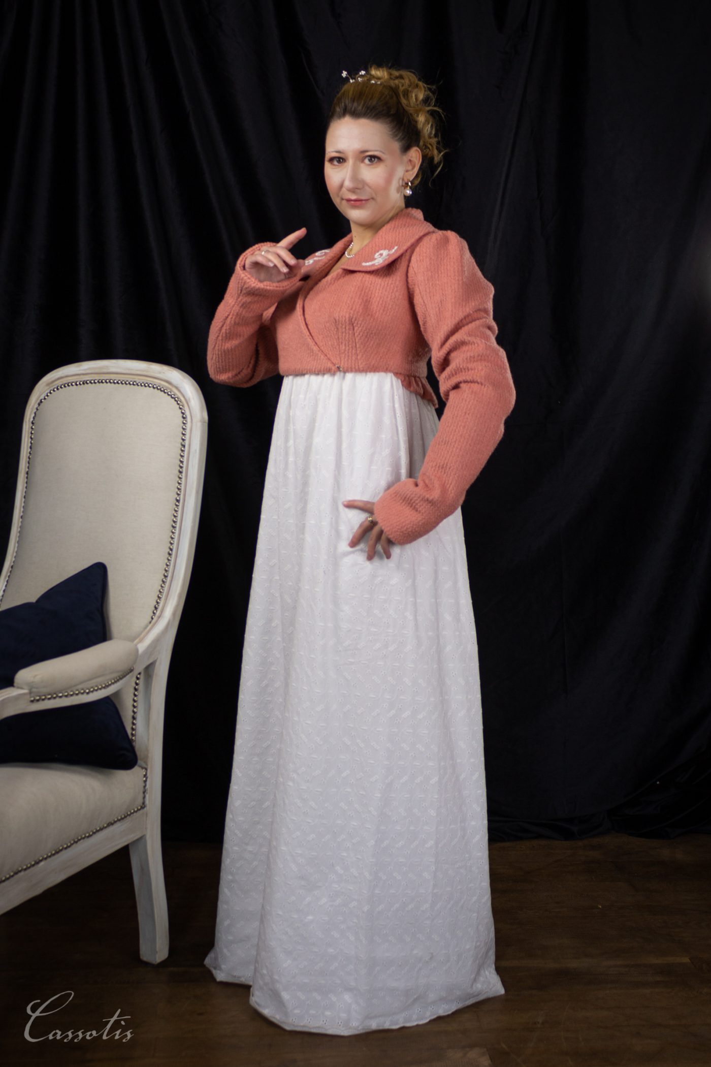 Robe bridgerton, régence ou empire avec spencer